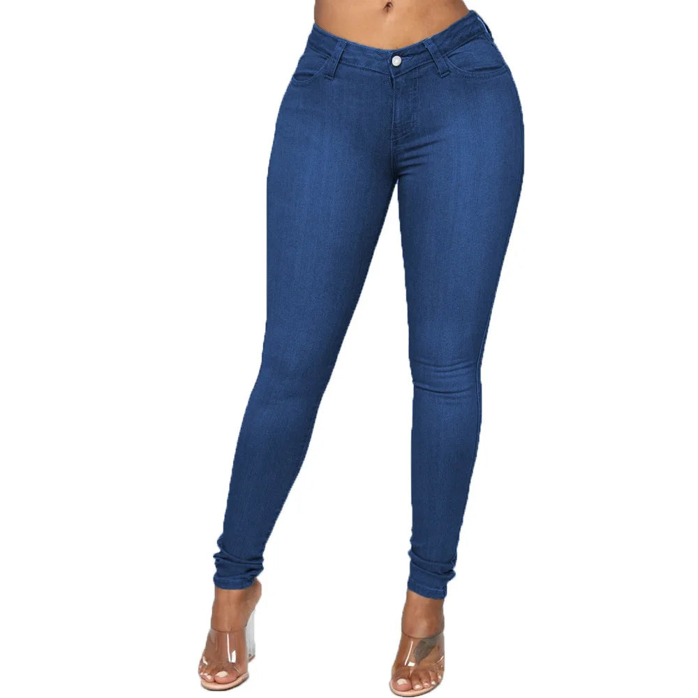 High Waist Skinny Elastic Jeans