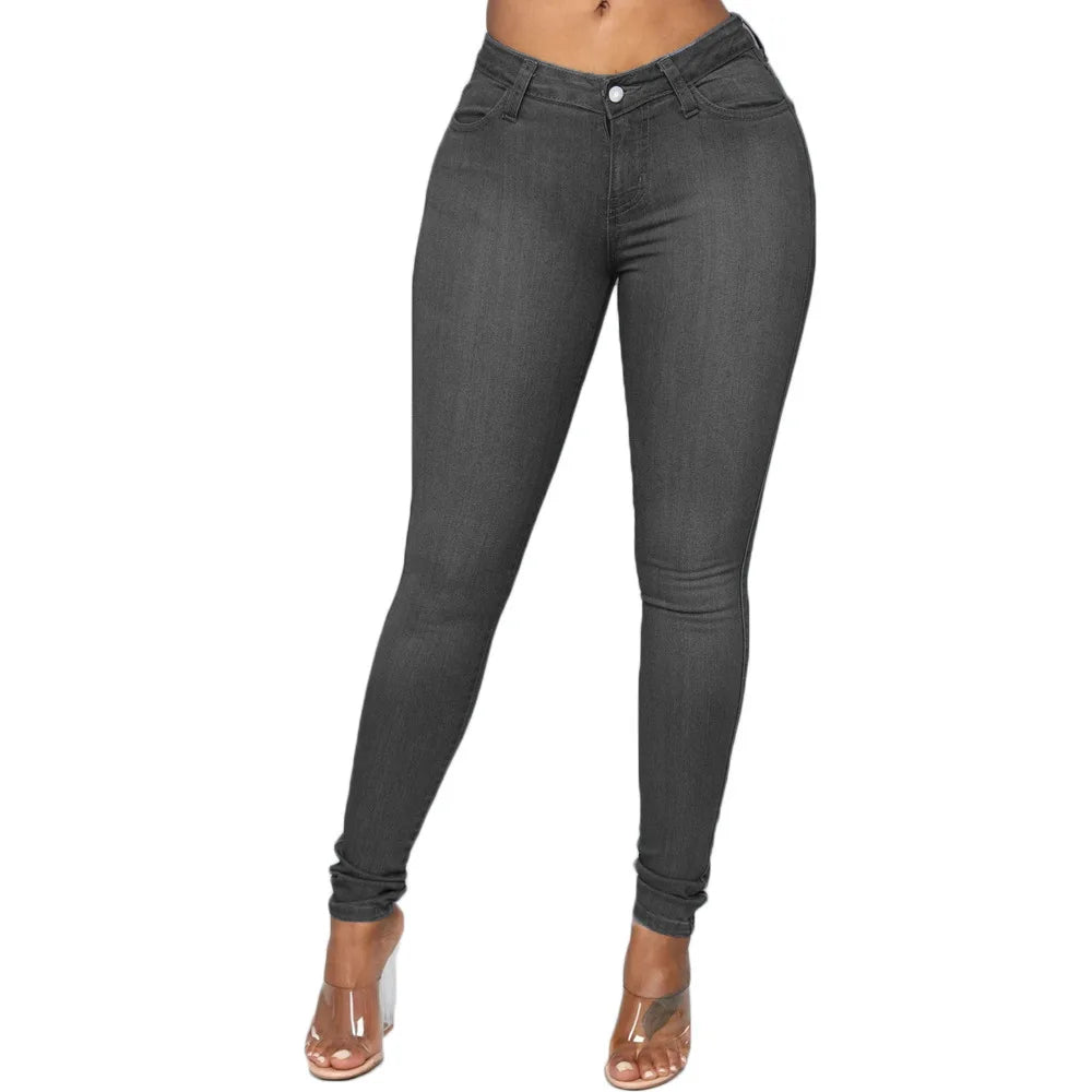 High Waist Skinny Elastic Jeans