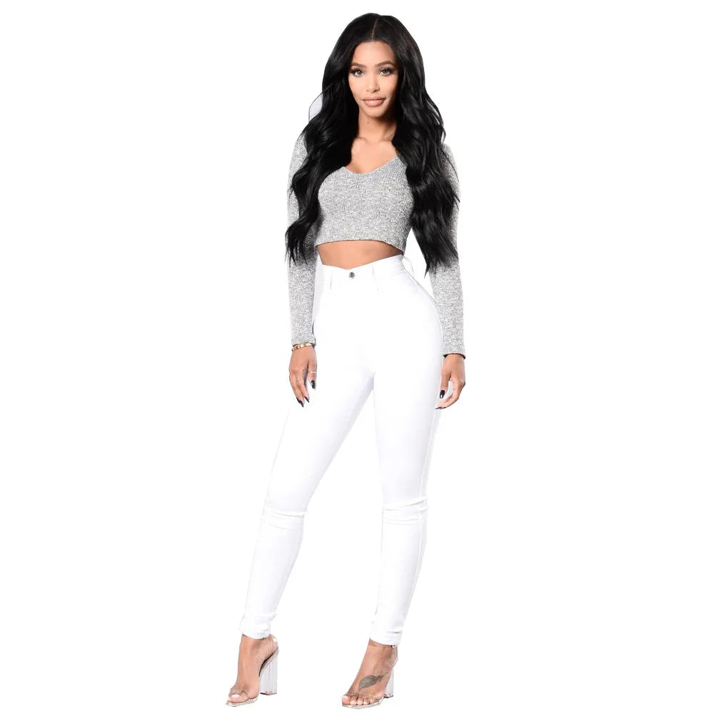 High Waist Skinny Elastic Jeans