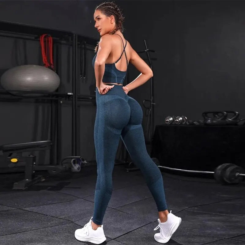 Women's Seamless 2-Piece Yoga Set & High Waist Leggings