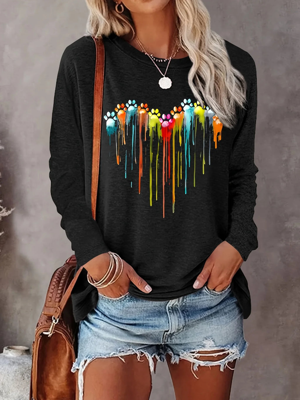 Faith Print Long Sleeve Top