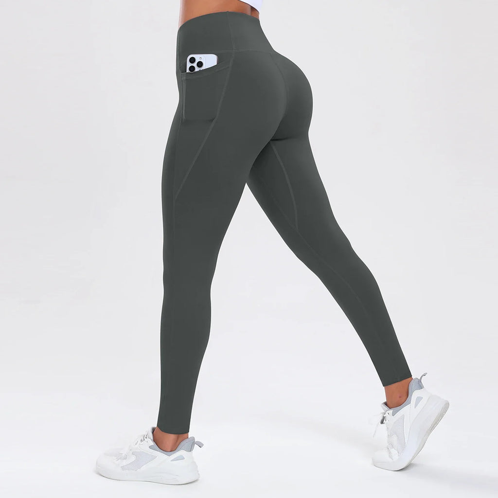 Women's High-Waist Yoga Pants with Pockets — Butt Lifting & Tummy Control