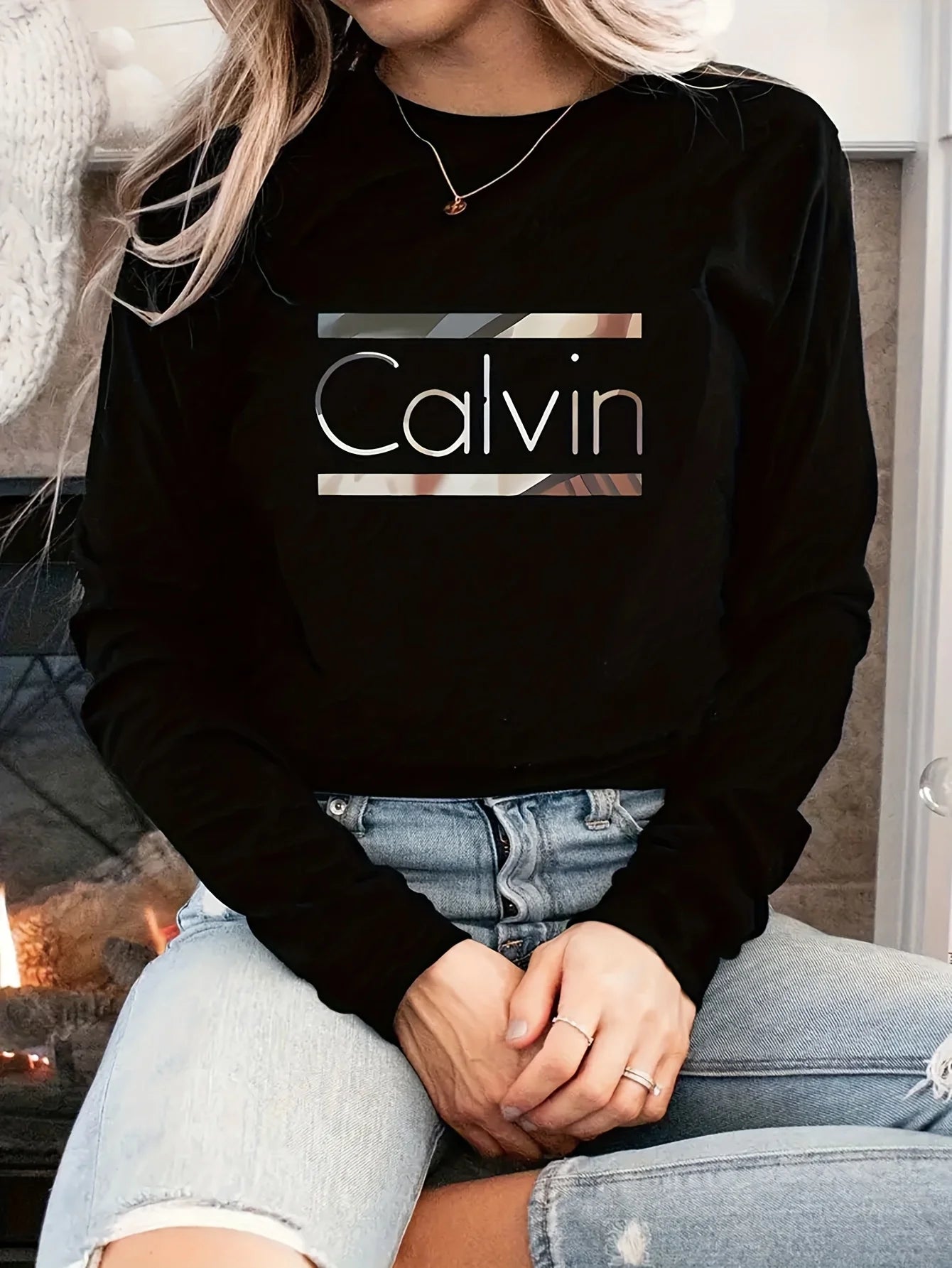Faith Print Long Sleeve Top