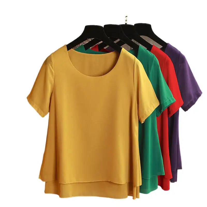 Chiffon Short Sleeve Blouse