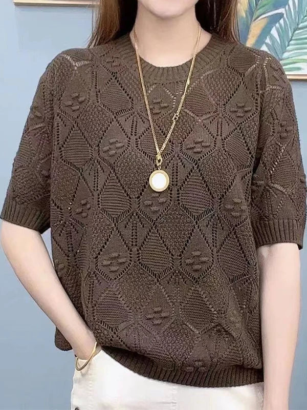 Ice Silk Hollow Knit Top