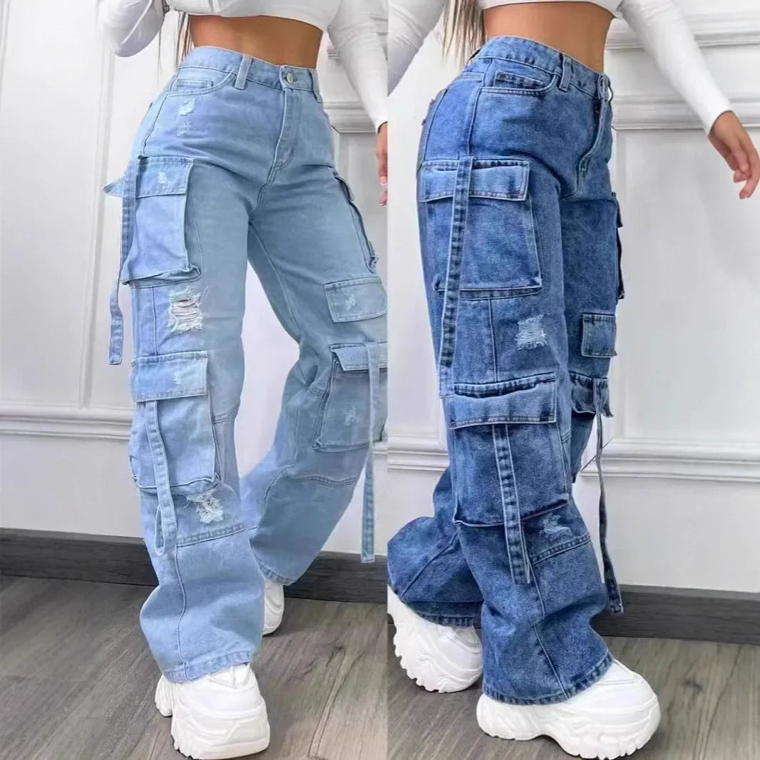 High Waist Loose Fit Workwear Jeans