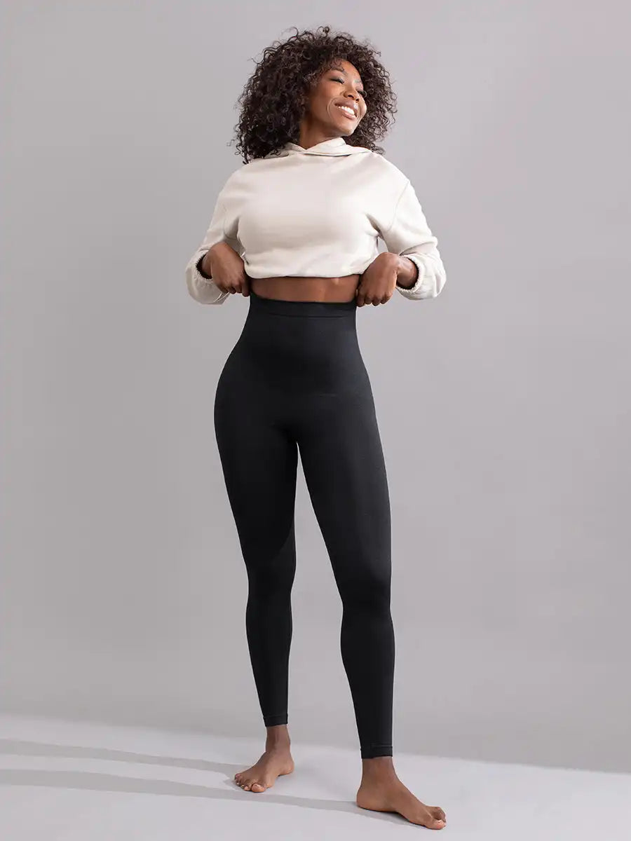 High-Waist Shaper Leggings — Belly Control, Silicone Non-Slip