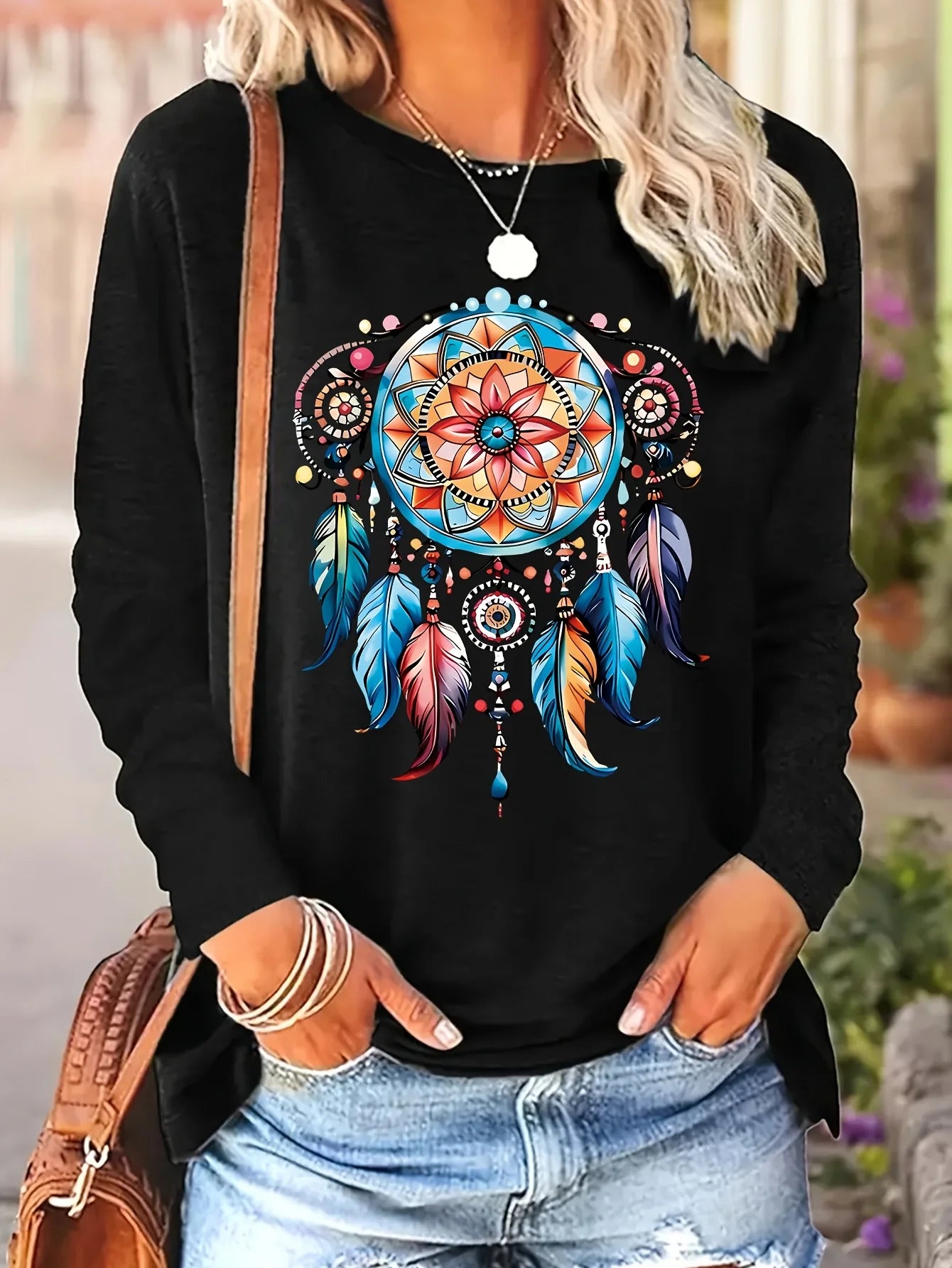 Faith Print Long Sleeve Top