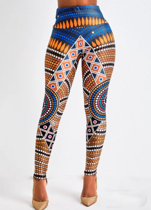 Women's Striped High-Waist Slim Fit Pants