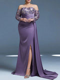 Women's Off-Shoulder Sequin Mermaid Evening Gown