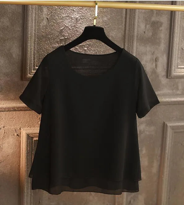 Chiffon Short Sleeve Blouse