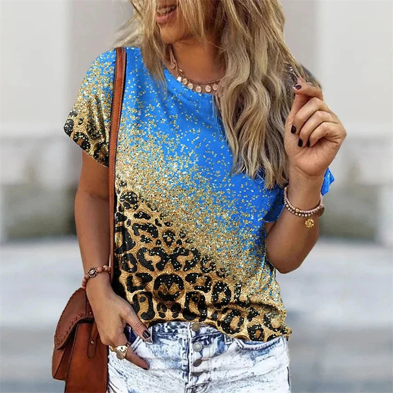 3D Leopard Print Tee