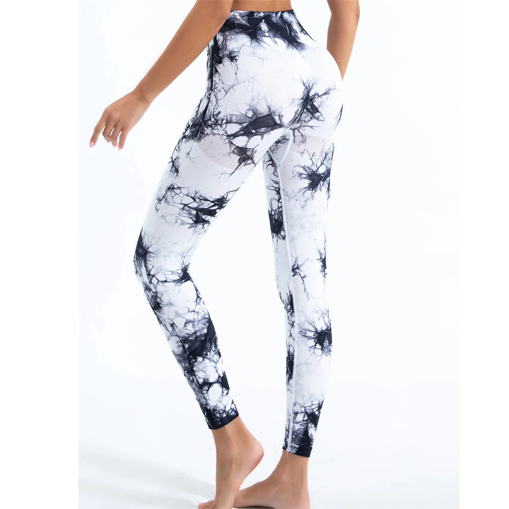 Women's Tie-Dye Seamless Yoga Pants — Peach Butt & High Waist