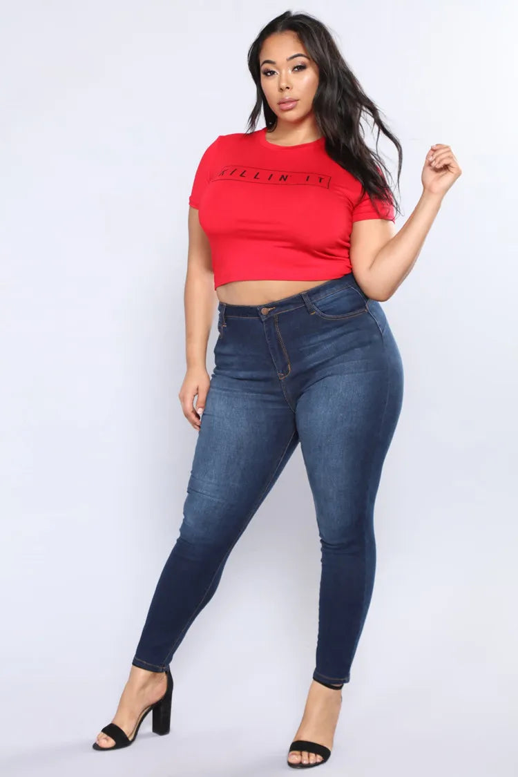 Women's Plus Size High Waist Skinny Jeans