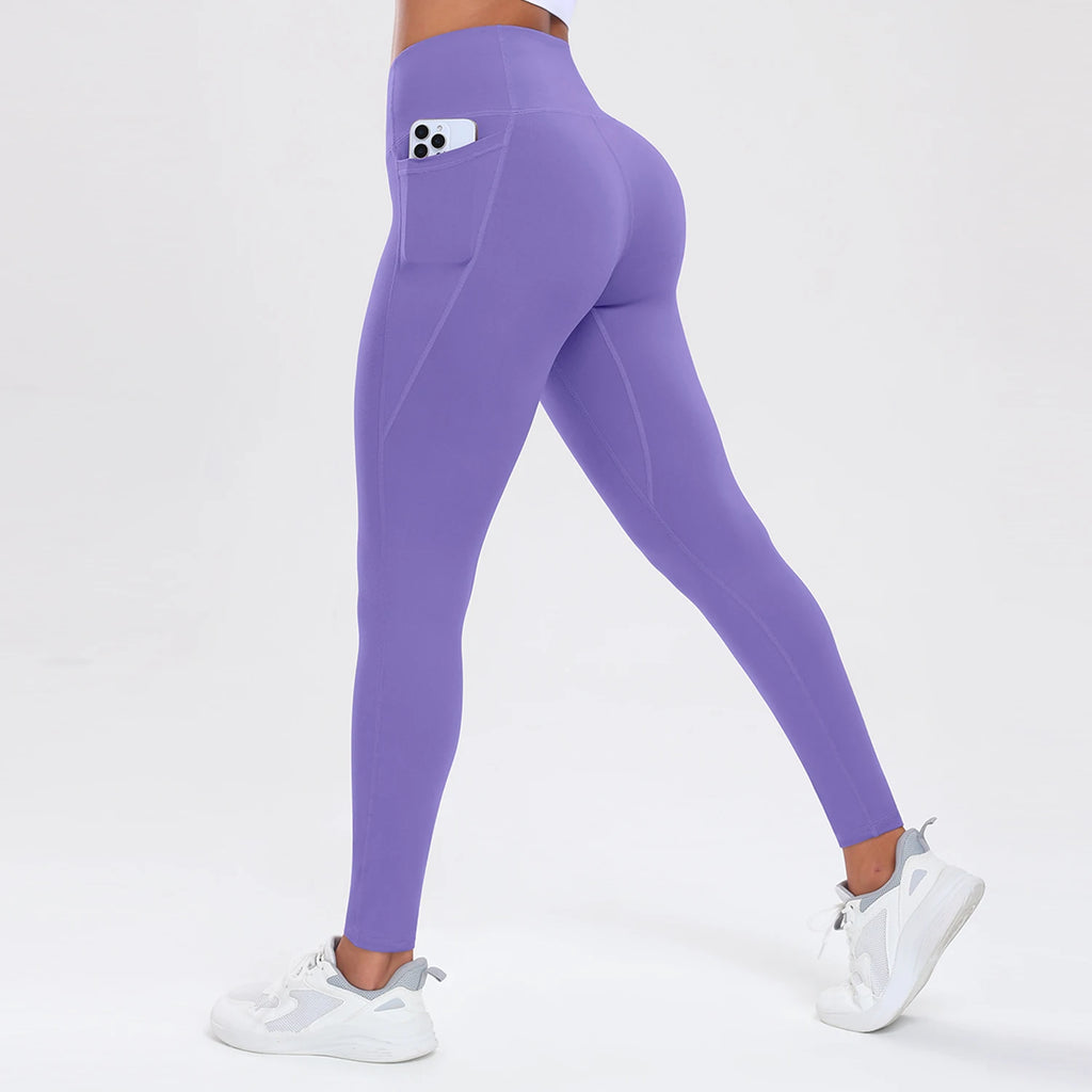 Women's High-Waist Yoga Pants with Pockets — Butt Lifting & Tummy Control