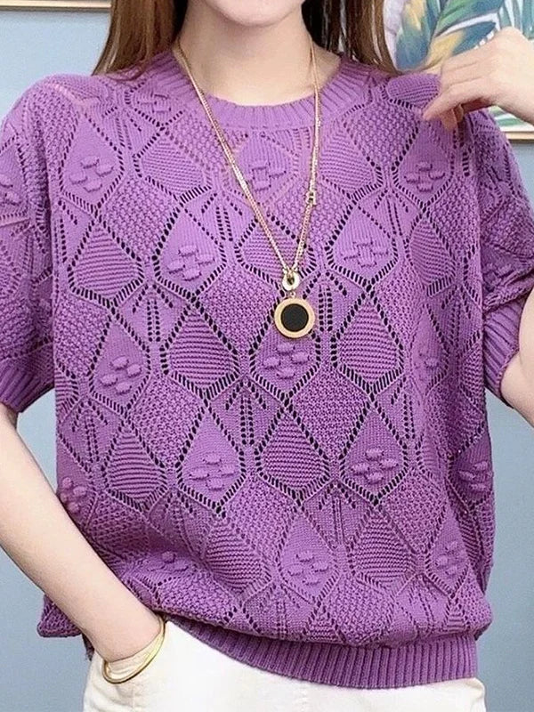 Ice Silk Hollow Knit Top