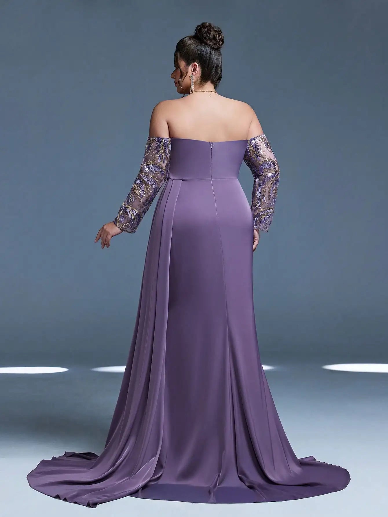 Women's Off-Shoulder Sequin Mermaid Evening Gown