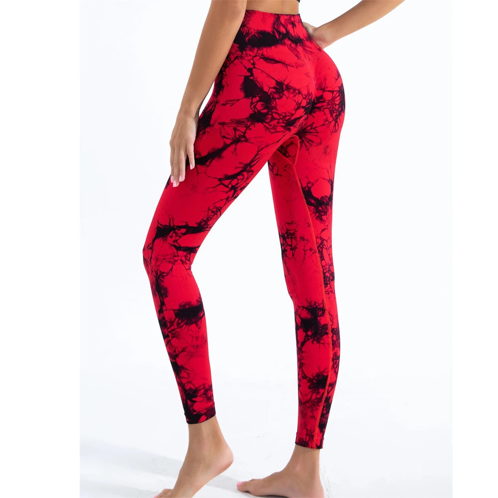 Women's Tie-Dye Seamless Yoga Pants — Peach Butt & High Waist