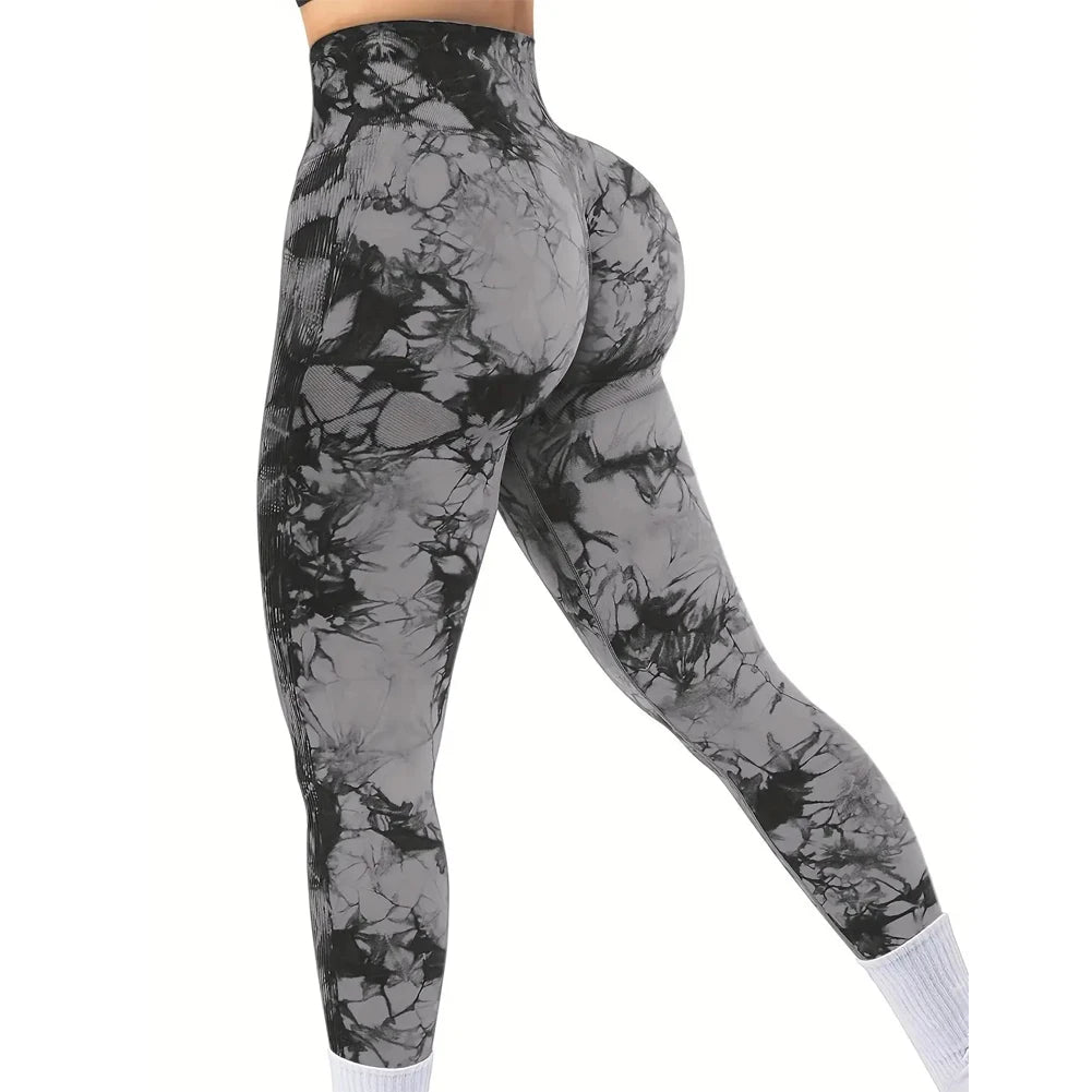 Women's Tie-Dye Seamless Yoga Pants — Peach Butt & High Waist