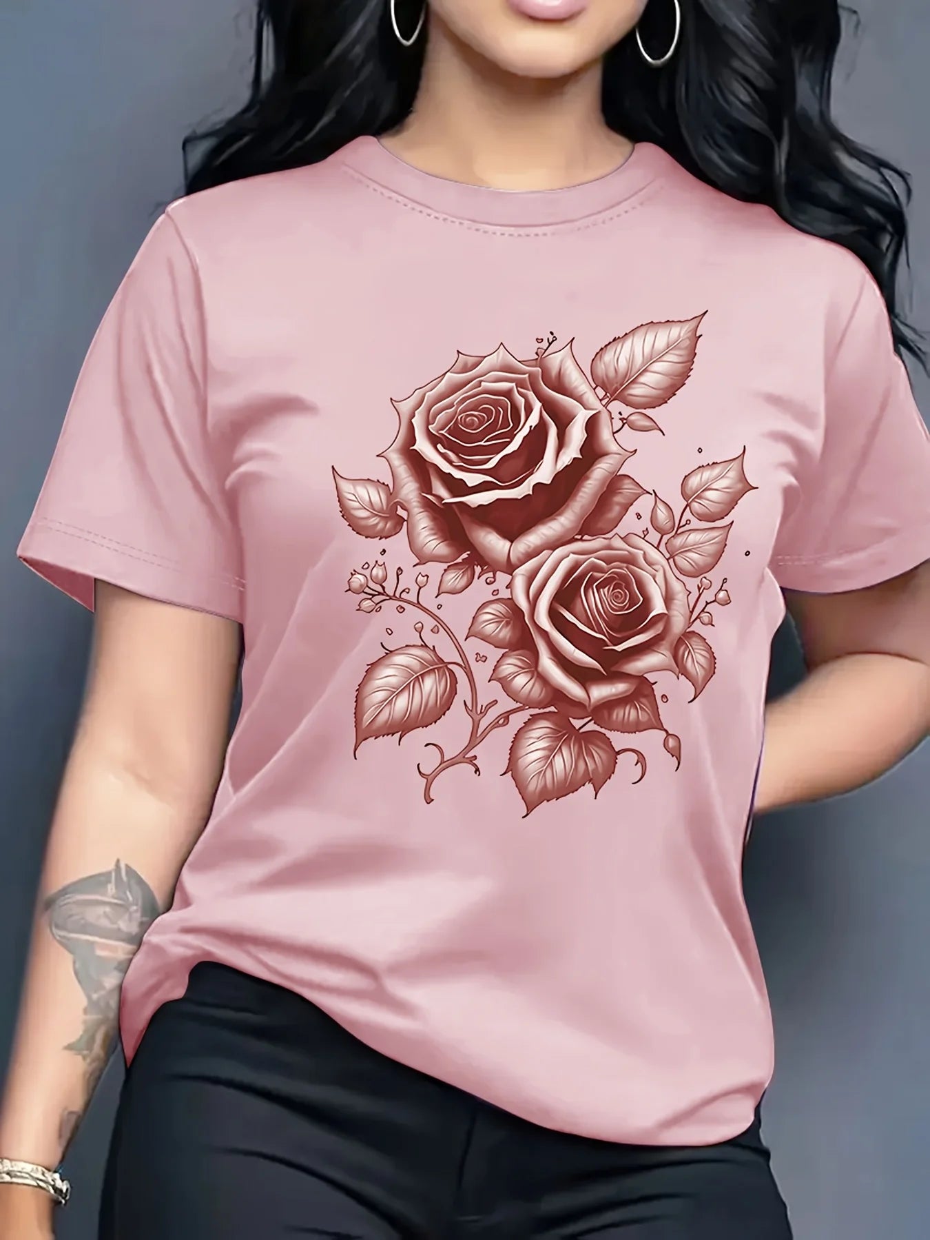 Rose Print T-Shirt