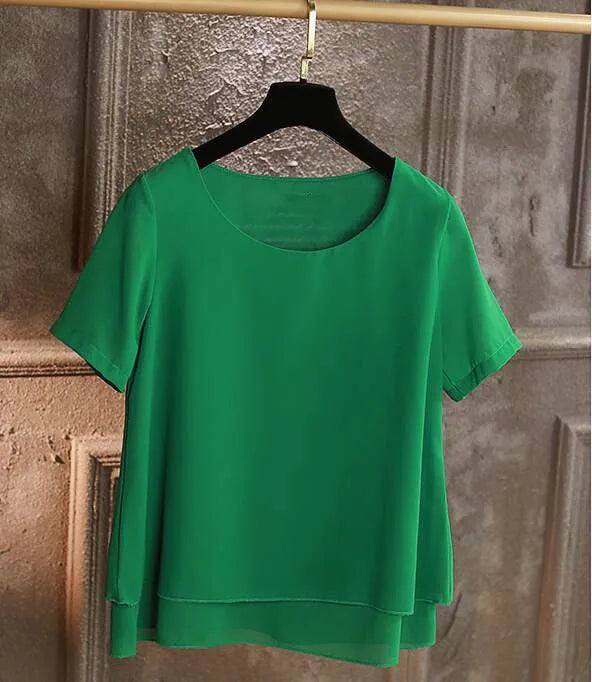 Chiffon Short Sleeve Blouse