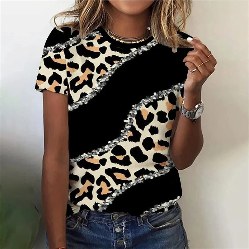 3D Leopard Print Tee