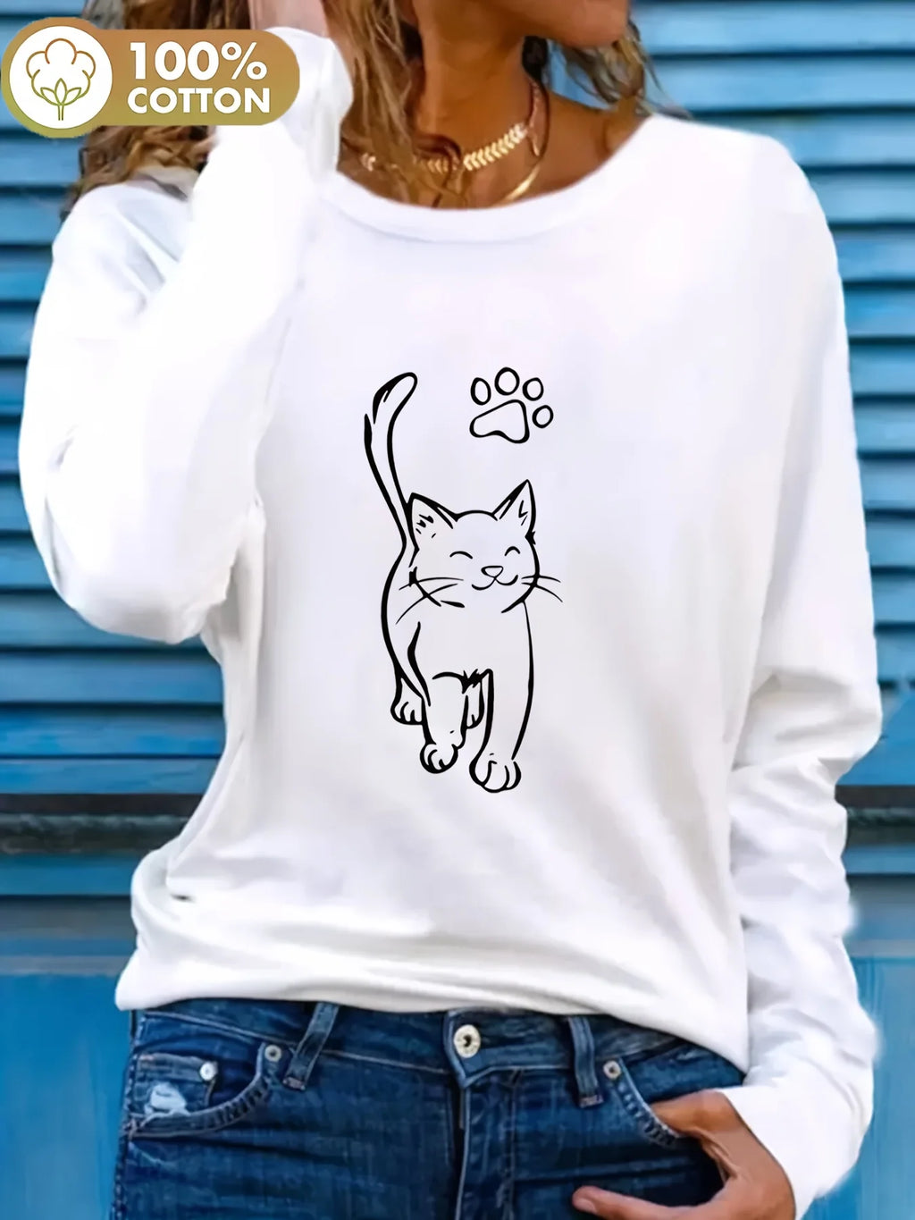 Faith Print Long Sleeve Top