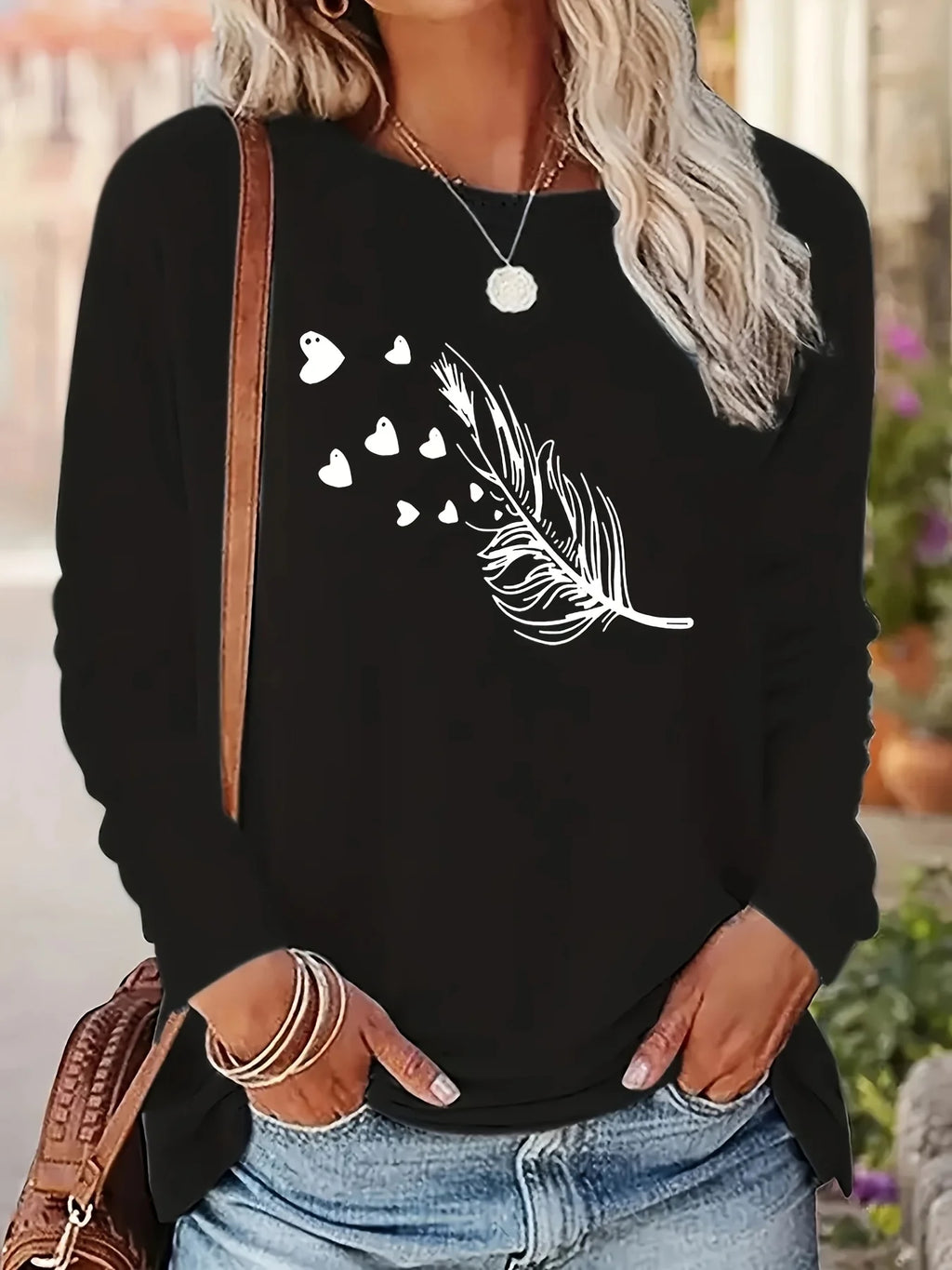 Faith Print Long Sleeve Top