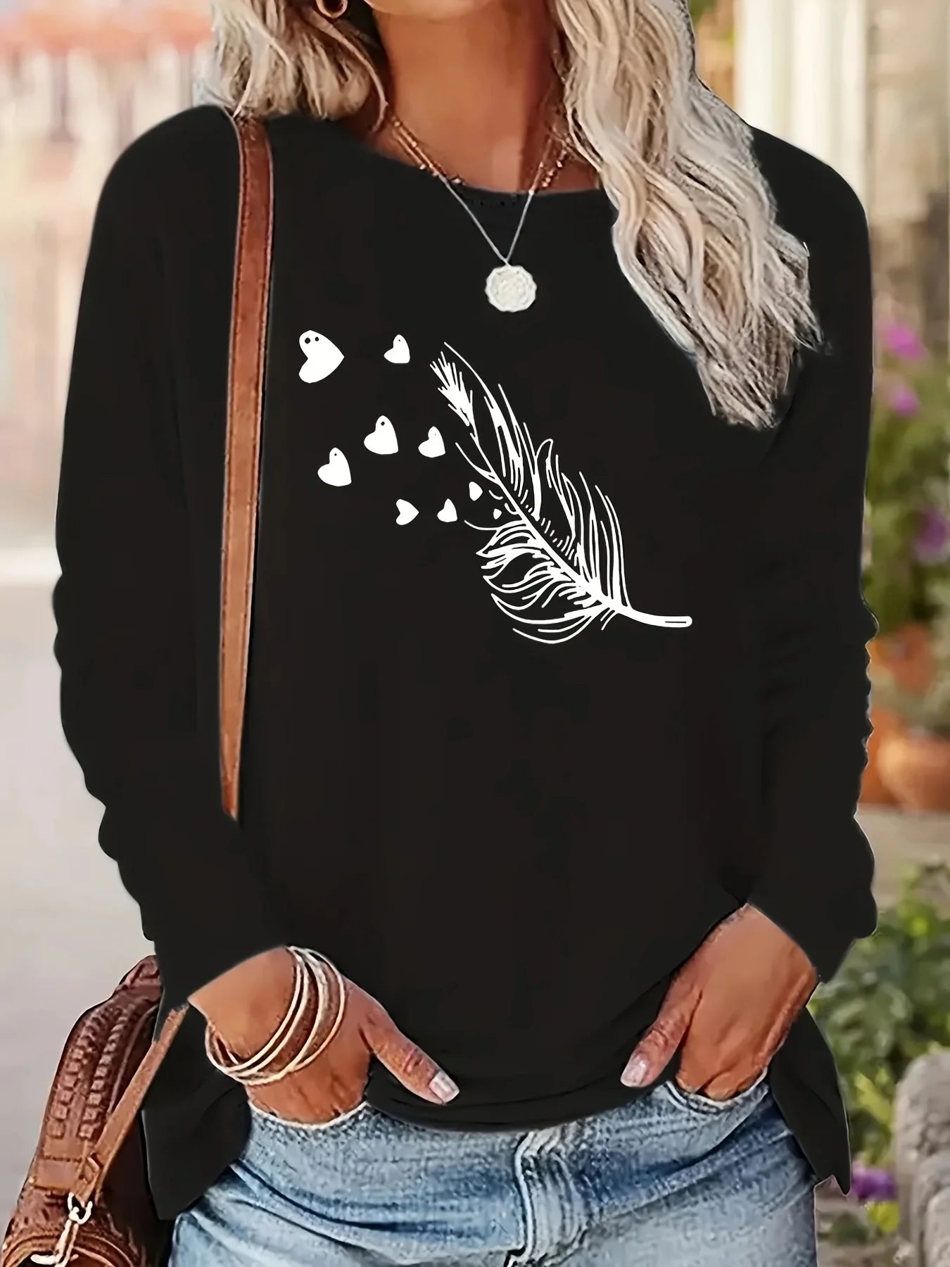 Faith Print Long Sleeve Top