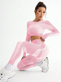 Women's 2-Piece Seamless Sports Set — Long Sleeve Top & High-Waist Leggings