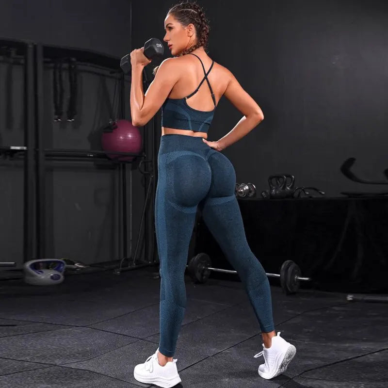 Women's Seamless 2-Piece Yoga Set & High Waist Leggings