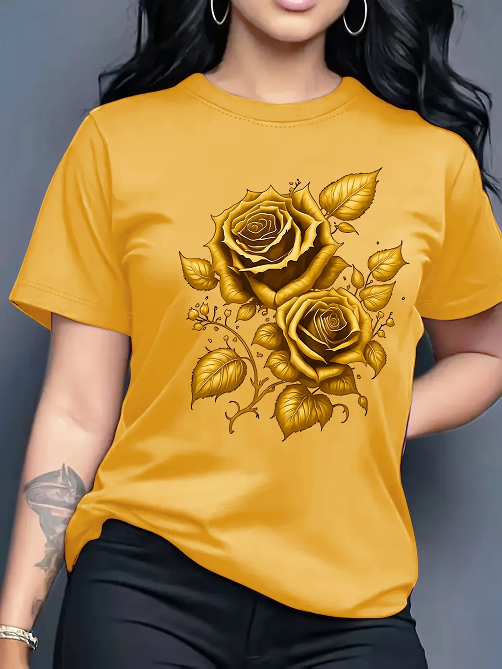 Rose Print T-Shirt