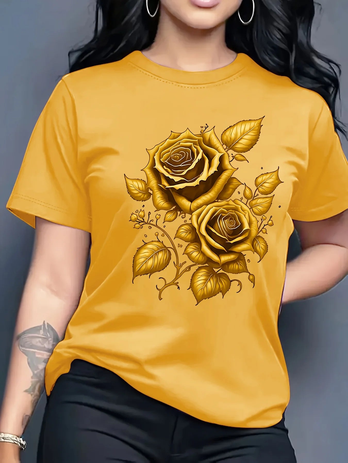 Rose Print T-Shirt