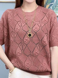 Ice Silk Hollow Knit Top