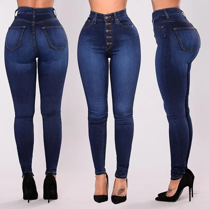 High Waist Push-Up Skinny Jeans