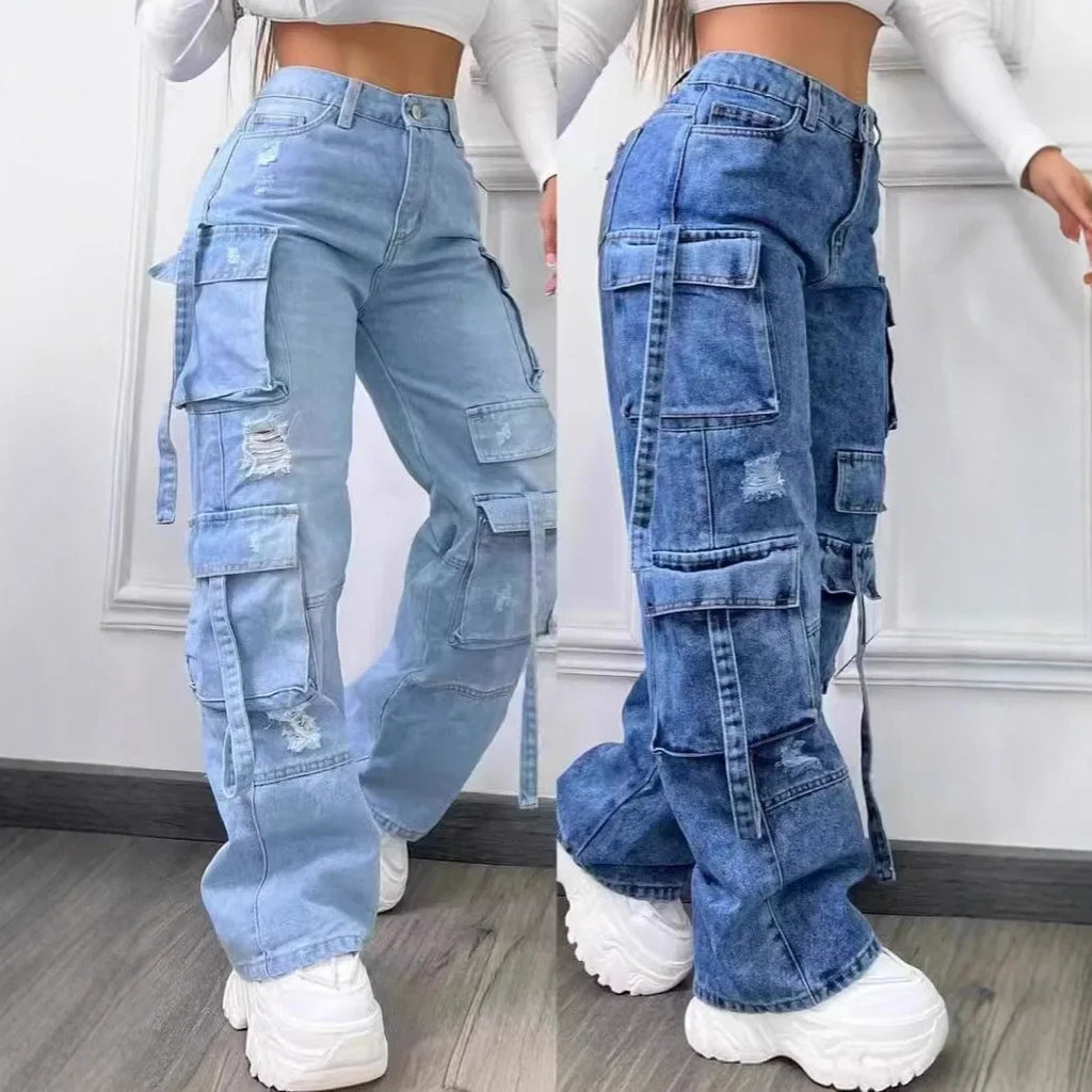 High Waist Loose Fit Workwear Jeans